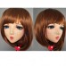 (Han)Crossdress Sweet Girl Resin Half Head Female Kigurumi Mask With Tongue And BJD Eyes Cosplay Anime Doll Mask